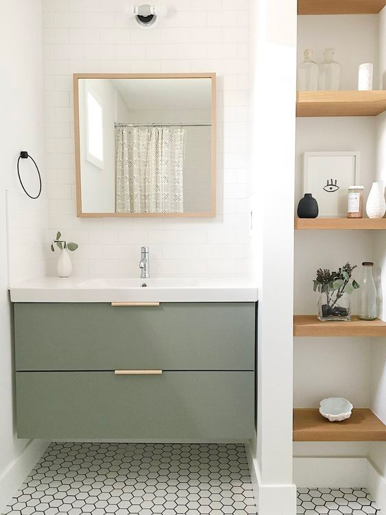 Full-Length Floating Vanity on the Wall
